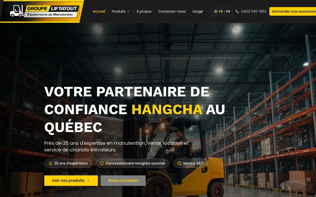 Aperçu du site de Groupe Lift Atout