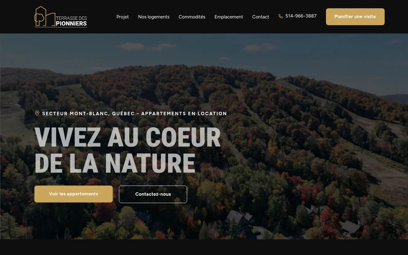Aperçu du site de Terrasse des Pionniers