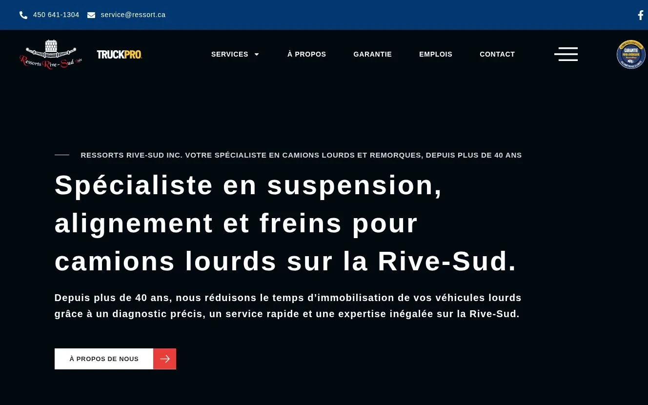 Aperçu du site de Ressorts Rive-Sud