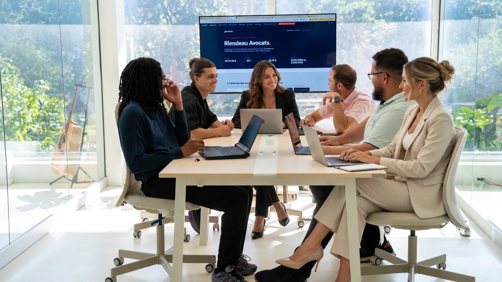 Équipe de Conception Web au travail autour d'une table