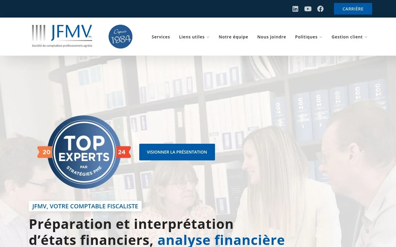 Aperçu du site de JFMV