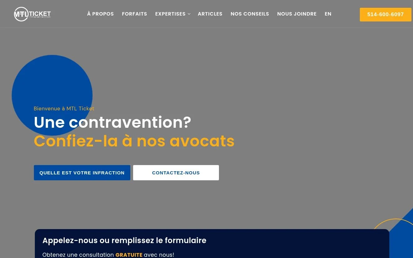 Aperçu du site de MTL Ticket