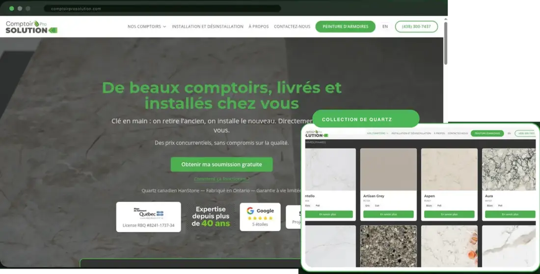 Aperçu du site Comptoir Pro Solution