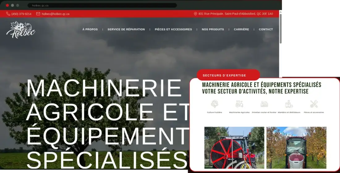 Aperçu du site Holbec