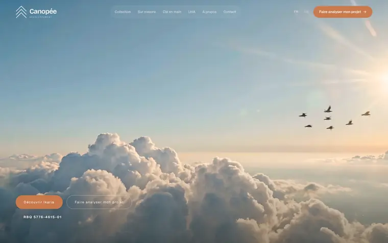 Page d'accueil du site de Canopée