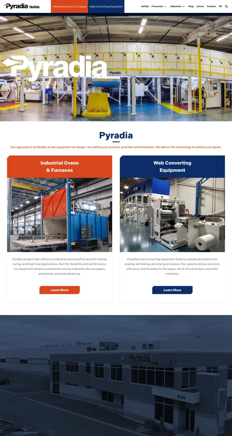 Page d'accueil du site de Pyradia