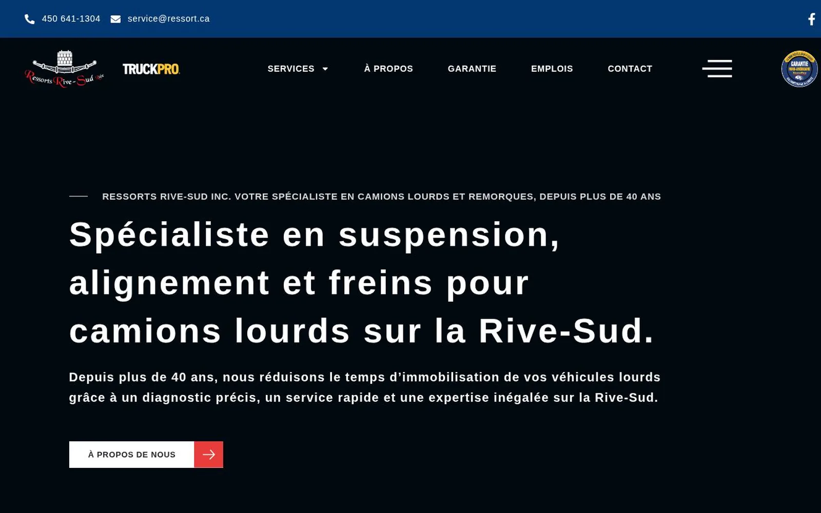 Aperçu du site Ressorts Rive-Sud